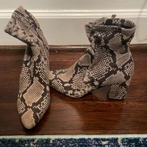 Steve Madden “Suede” Snakeskin Booties